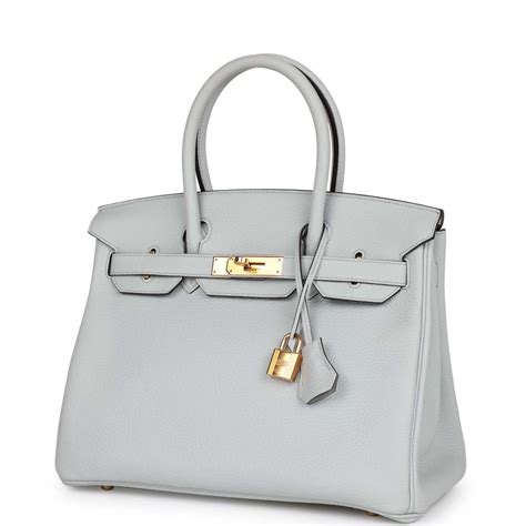 Hermès Birkin 30 Bleu Pale Taurillon Clemence Gold Hardware 